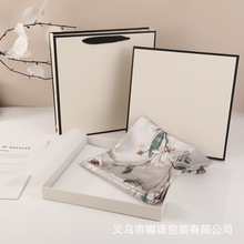 简约米色丝巾披肩包装盒创意正方形服装礼盒空盒定做天地盖礼品盒