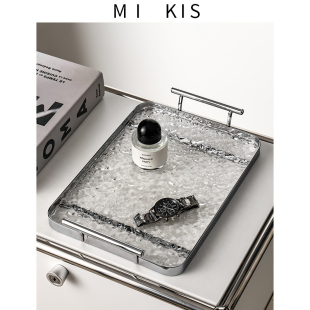 Acrylic ~ Metal Light Luxury High-end Aromatherapy Tray Advanced Sense Tea Cup Key Storage Plate Home Decoration Ornaments