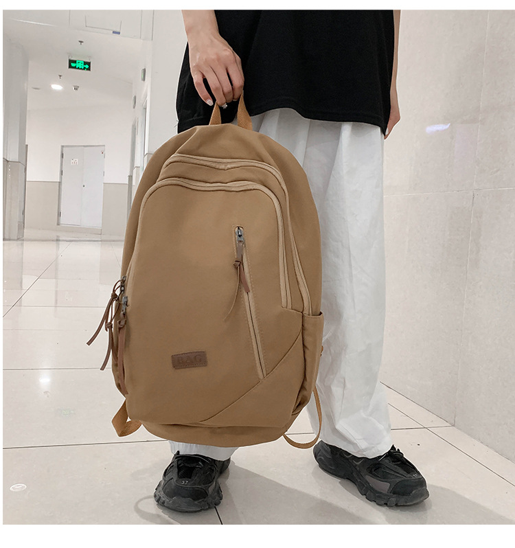 Streetwear Solid Color Square Zipper Functional Backpack display picture 4