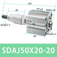 SDAJ32/63-30-20/40-75-50/16*25*100-S薄型可调行程气缸