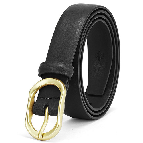New belt women's genuine leather suit pants simple pin buckle versatile jeans women's belt cowhide decorative trouser belt women