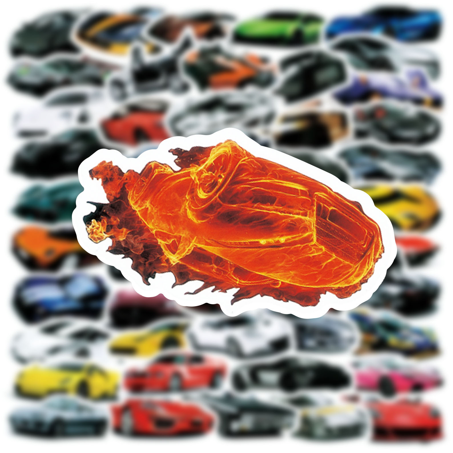 50 unidades coche modificado JdM coche deportivo graffiti pegatinas taza de agua portátil impermeable equipaje pegatinas decorativas