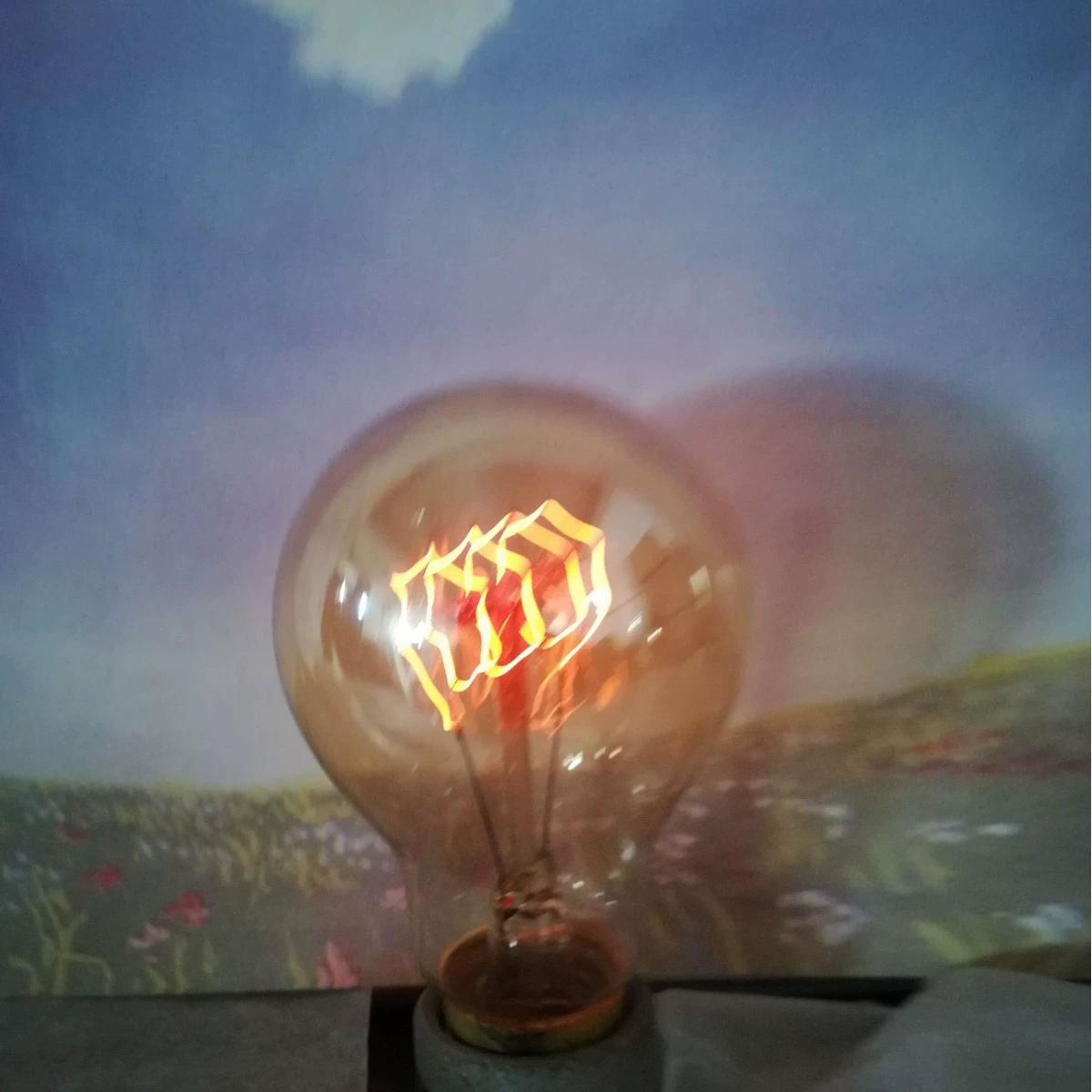 Прямые продажи с фабрики, лампа Эдисона в стиле ретро с карбоновой нитью A19, четыре кольца