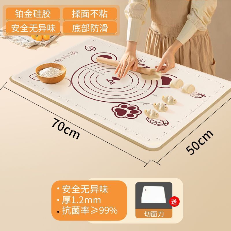新しいシリコンマット、厚手のこねマット、食品グレードのローリングマット、家庭用まな板、大型キッチンベーキングマット|undefined
