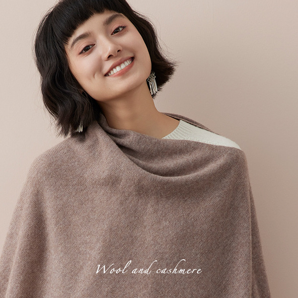Elegant cashmere woolen solid color trench coat