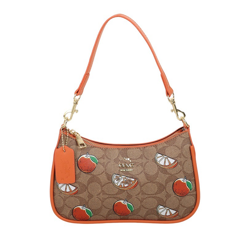 25 Koujia Ole nuevo bolso para axilas Coah, hombro, limón, naranja, corte, bolso de medio mes con estampado de frutas