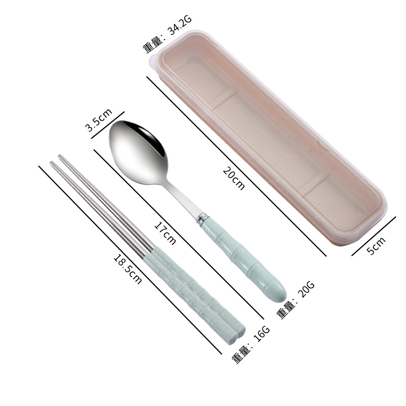 녹색 젓가락 스푼 2 종 세트