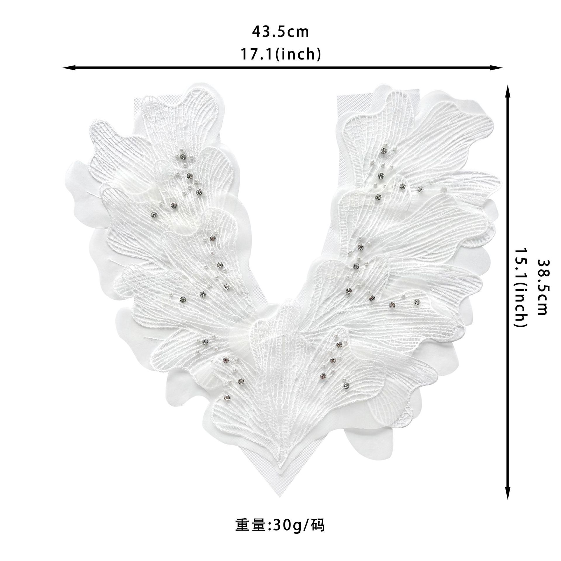 Encaje, cuentas, hilo de pescado, pegatinas de tela de flores tridimensionales, ropa de mujer, ropa de otoño y verano, camisas, accesorios de vestir image 5