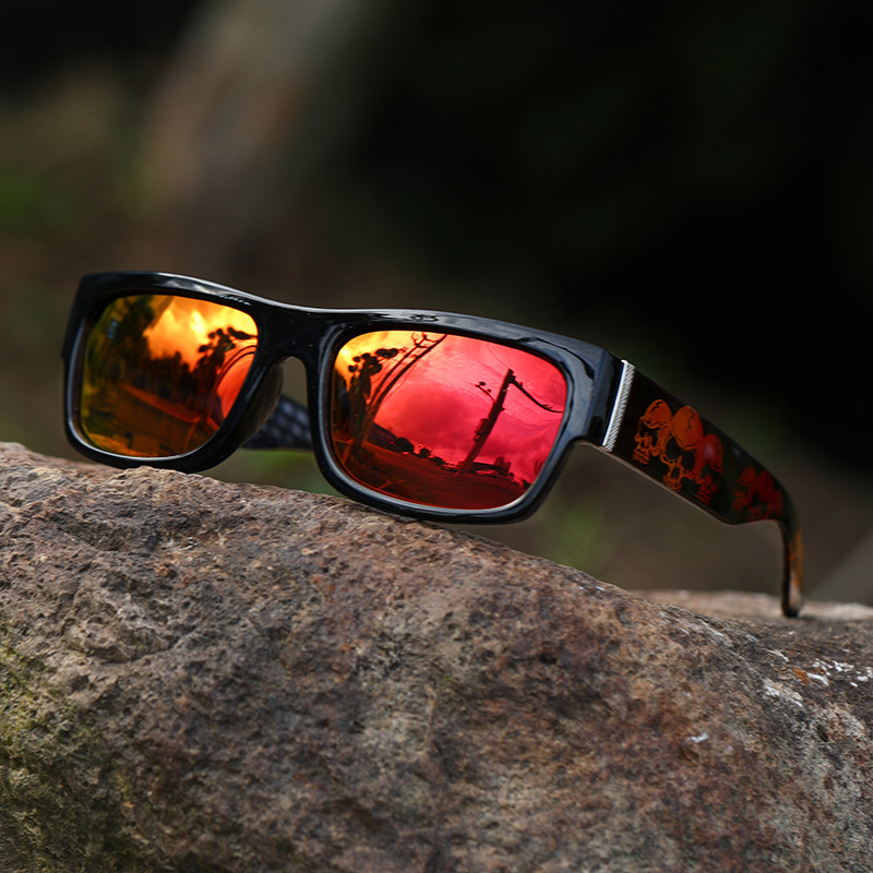Cross-Border Square Frame Cycling Glasses, Fashionable Men's and Women's Trendy Sunglasses, Anti-Uv Eye Protection Sports Sunglasses