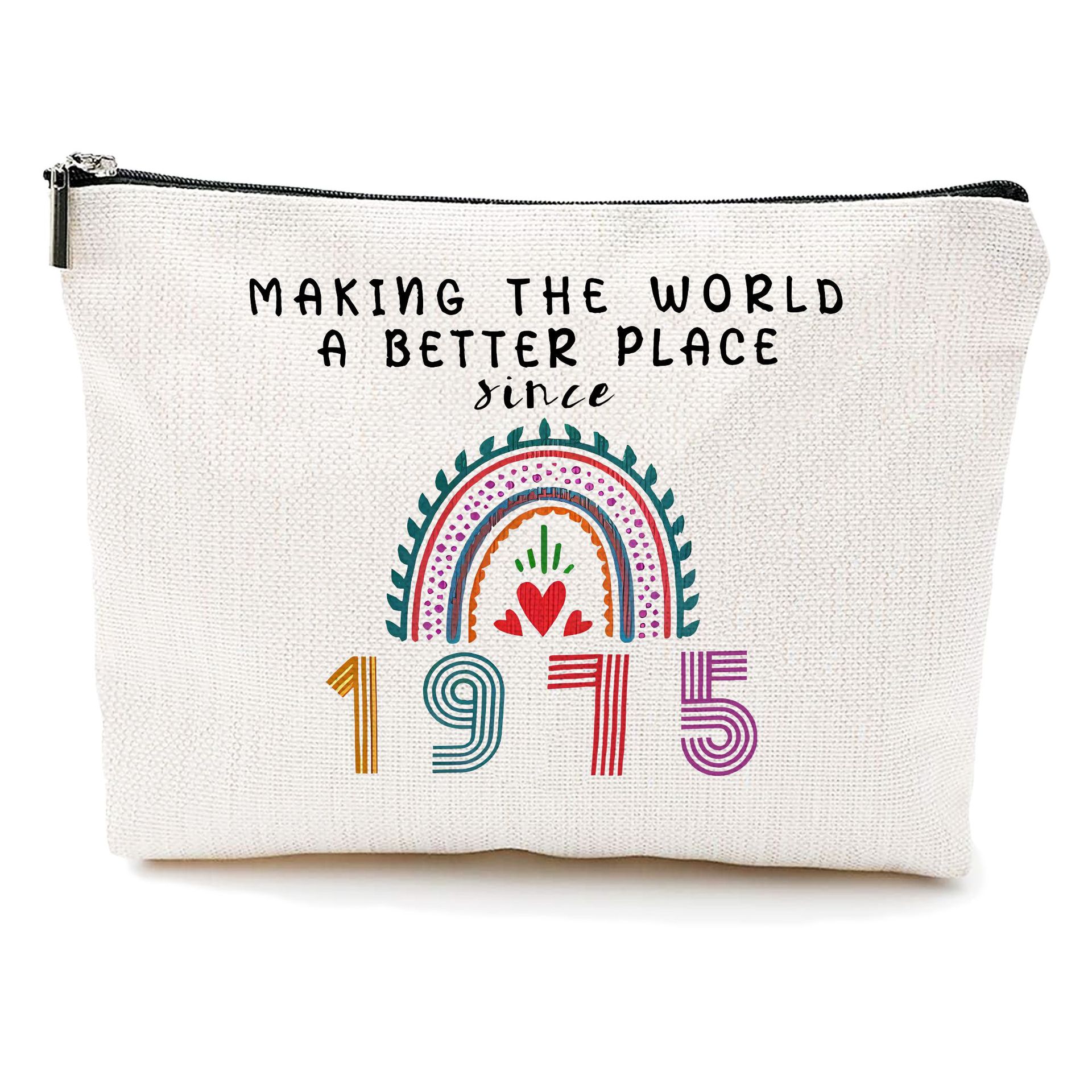 Transfronterizo Amazon explosivo cumpleaños impresión doble cara bolsa de maquillaje bolsa de almacenamiento bolsa de cremallera multifuncional para mujeres