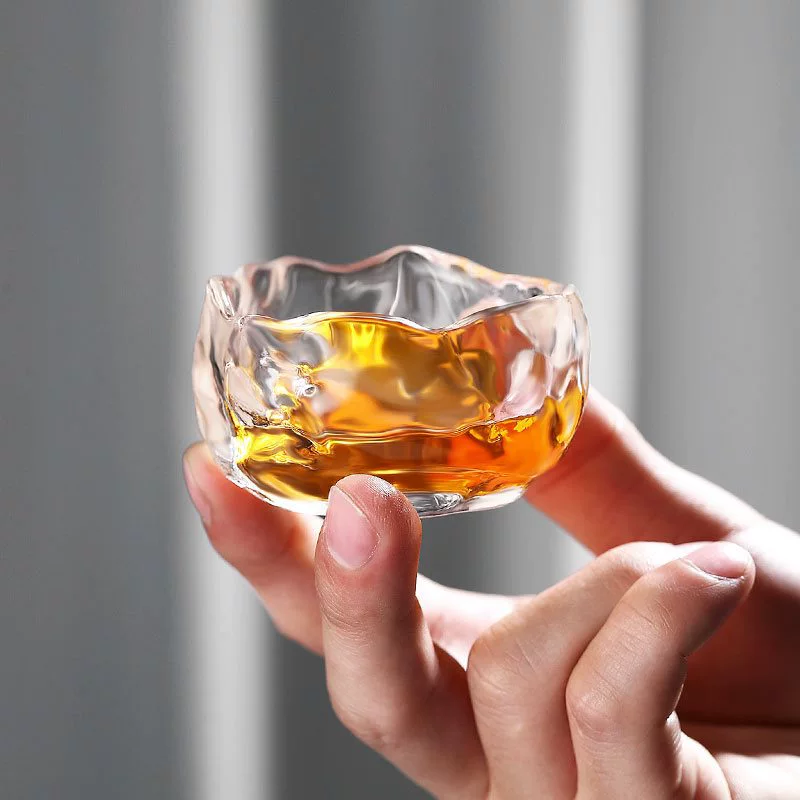 M & Прозрачная чашка Маленькая чайная чашка Одиночная стеклянная матовая чашка Кубок хозяина Одиночная чашка Персональный чайный сервиз кунг-фу