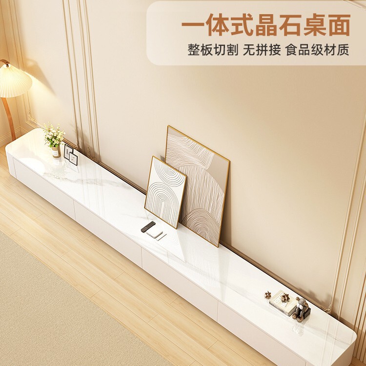落地电视柜客厅家用2025新款小户型奶油风网红茶几电视机柜组合|undefined