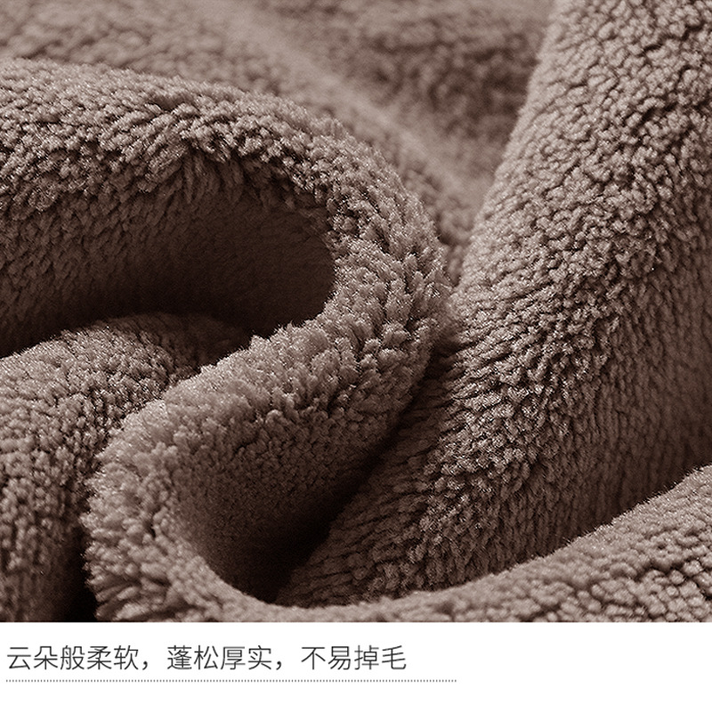 Double-layer coral velvet thick dry hair hat, absorbent thick dry hair towel for washing hair head cover manufacturer wholesale