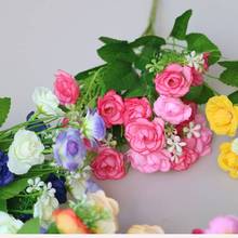 单支假花塑料花束花假花束布艺装饰花卉绢花干花玫瑰布花批发