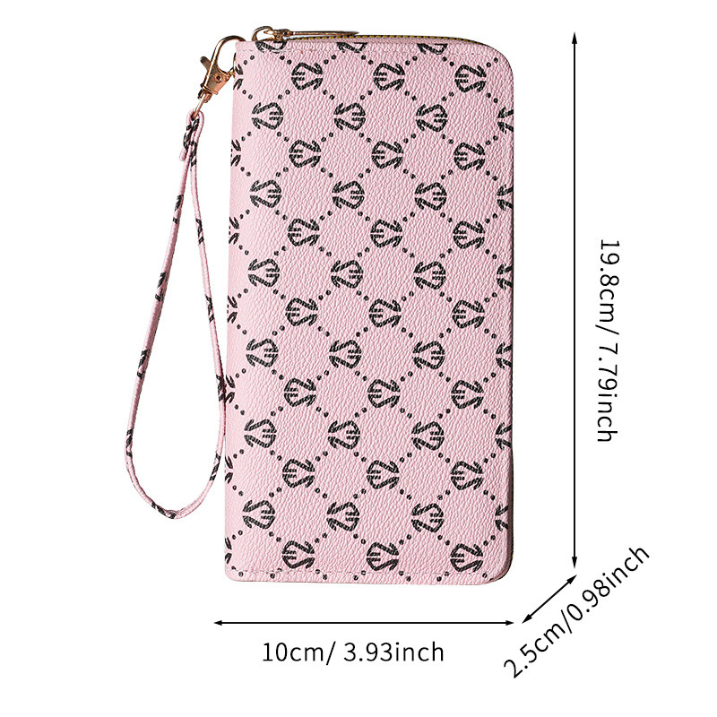 Damesportemonnee, middelgroot en lang, clutch tas, Europese en Amerikaanse modeprint, telefoontasje, portemonnee, muntzakje_voghion.com