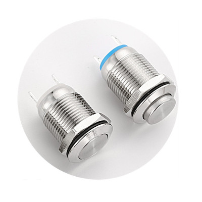 12mm Metal Button LIGHT Stainless steel Self locking reset waterproof small-scale circular source start-up switch