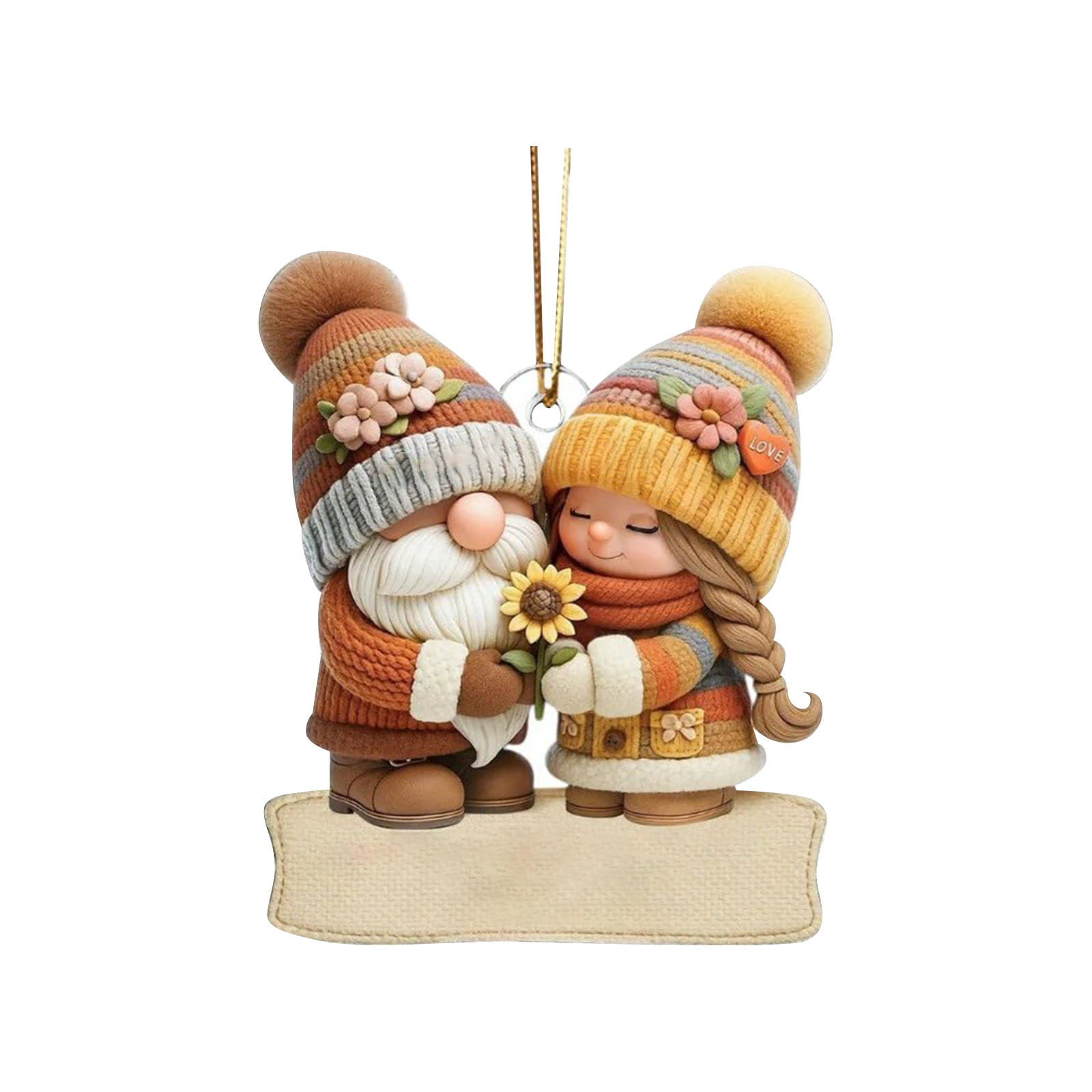 Nuevos regalos de Navidad personalizados para parejas transfronterizas, colgantes de Papá Noel con el tema "Envejecer lentamente juntos"