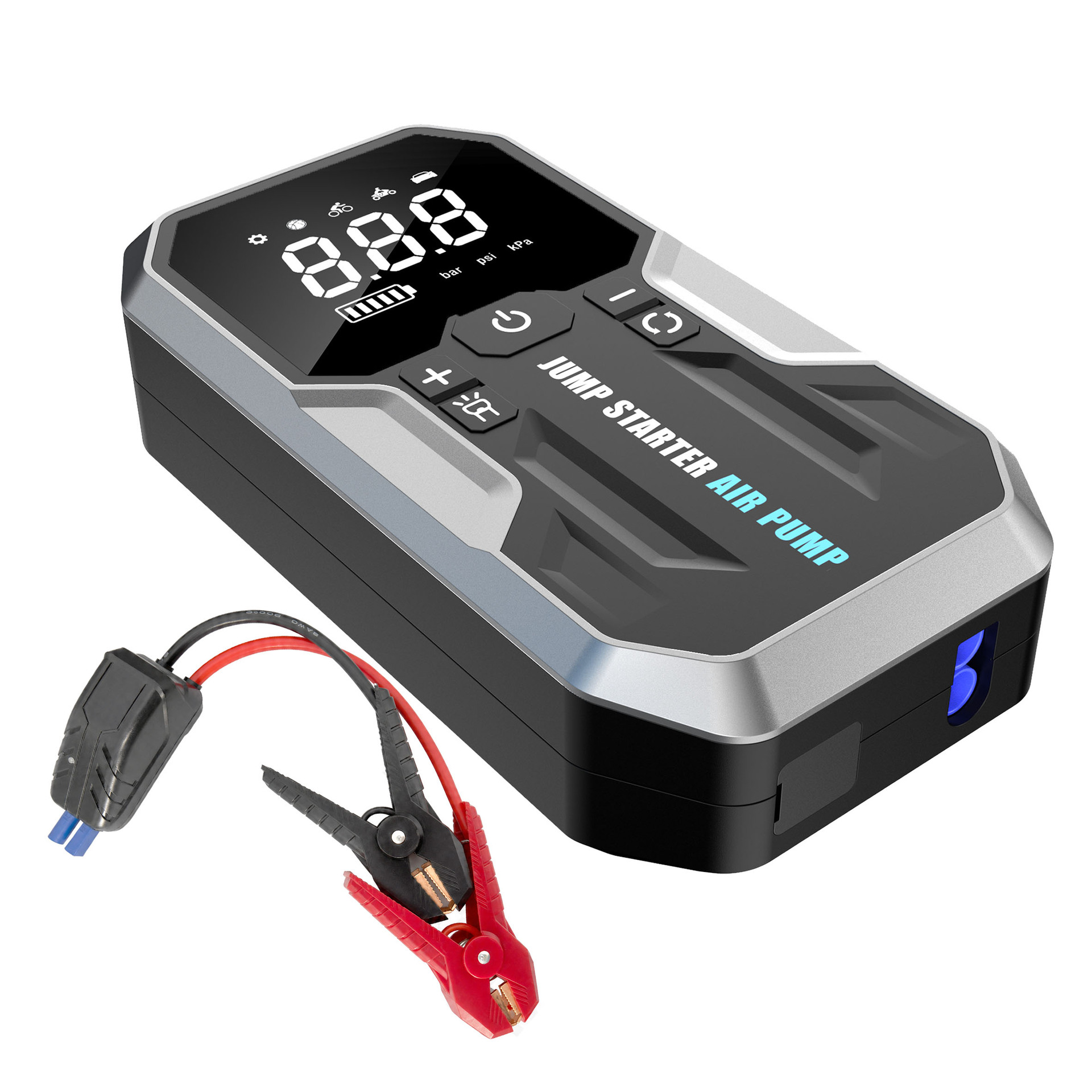 Auto de emergencia de arranque fuente de alimentación todo en uno pantalla digital de presión de neumáticos al aire libre 12V batería de encendido fábrica al por mayor