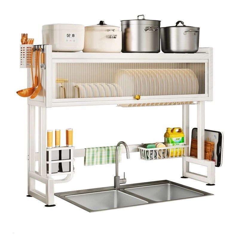 Estante de almacenamiento de fregadero de cocina personalizado lavavajillas cubierta de cubierta a prueba de polvo cuchillos de platos y platos de cocina estante de almacenamiento de agua
