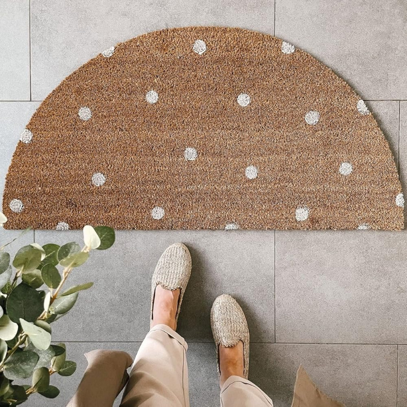 Estera floral transfronteriza estera impresa semicircular estera de suelo puerta de entrada estera de suelo puerta de baño absorción de agua estera de suelo sucia