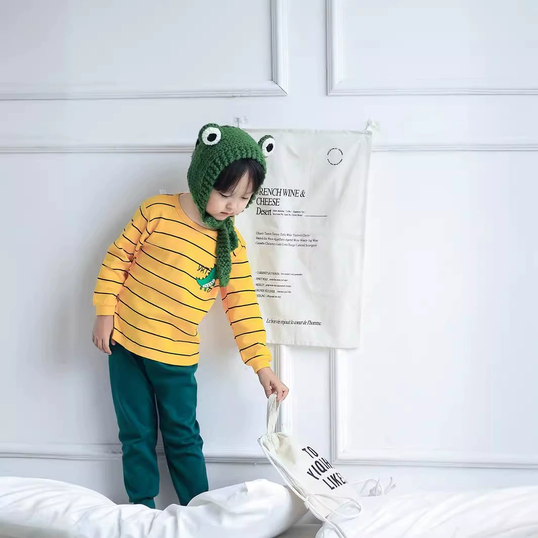 Новая детская осенняя одежда и осенние штаны, комплект нижнего белья для мальчиков, детские пижамы из чистого хлопка для девочек, домашняя одежда оптом