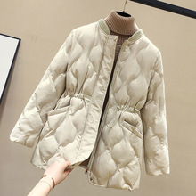 中長款棉衣女冬季2021年新款韓版洋氣收腰羽絨棉服外套小個子棉襖
