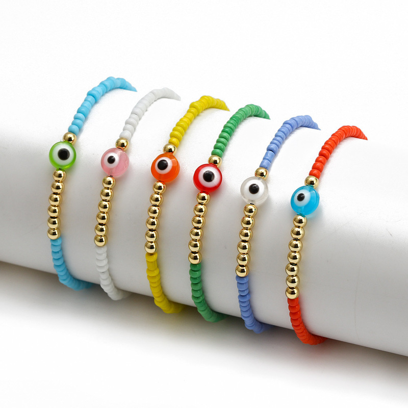 Europe and the United States cross-border hot jewelry blue eyes evil eye red rope hand woven devil's eye adjustable knot bracelet