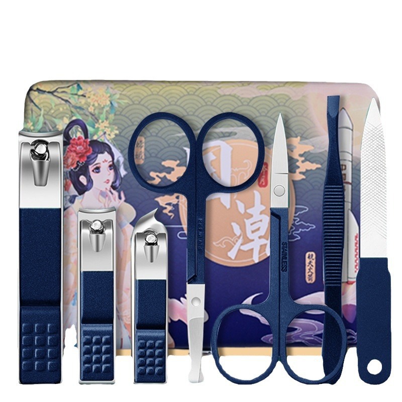 Guochao LOGO regalos al por mayor pinza de uñas kit de fábrica spot cortadora de uñas pedicura set de cortadora de uñas para el hogar