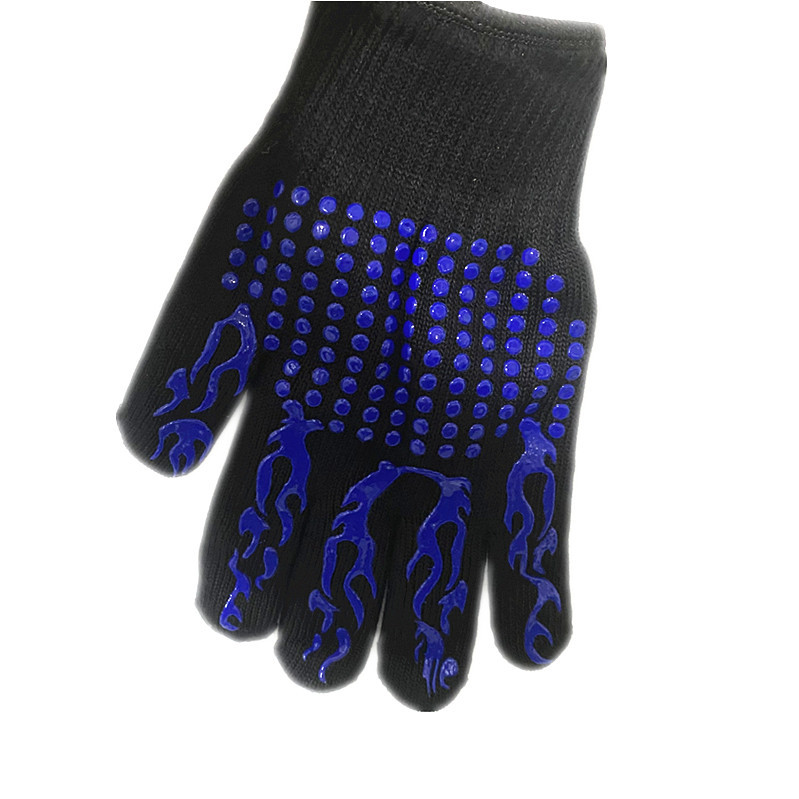 Amazon en stock barbacoa guantes llama barbacoa guantes silicona antideslizante horno resistente al calor 500-800 grados guantes