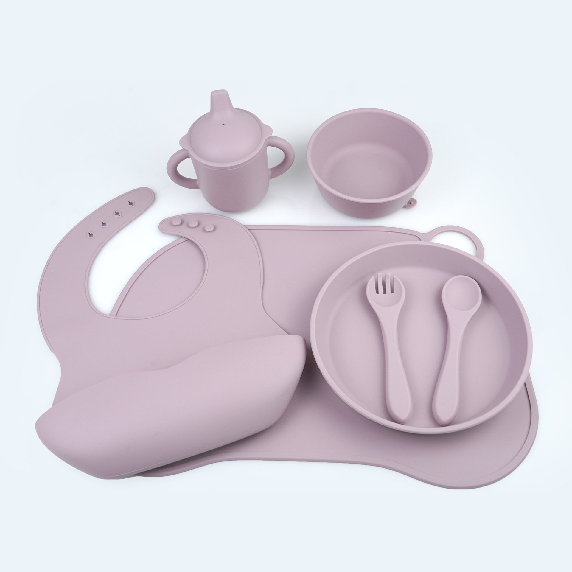 Plato de silicona multi-vasación tazón divisorio de alimentación infantil cubiertos divisorios plato de comedor infantil conjunto de tazón de alimentos suplementarios