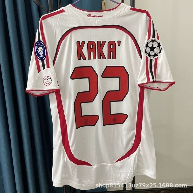 0607ACミラン レトロジャージ アウェイ 22番 カカ 長袖サッカーユニフォーム チャンピオンズリーグ決勝バージョン ホーム長袖|undefined