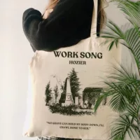2024 Кросс-бордёр Двойная сторона Hozier Рабочая песня Переферийная сумка плечо Студенческая сумка Книга холстовая сумка Сумка для покупок