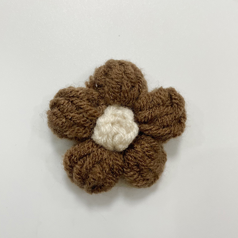 现货手工钩织泡芙花毛线花朵服装辅料饰品胸花包包仿真花花束配件|undefined