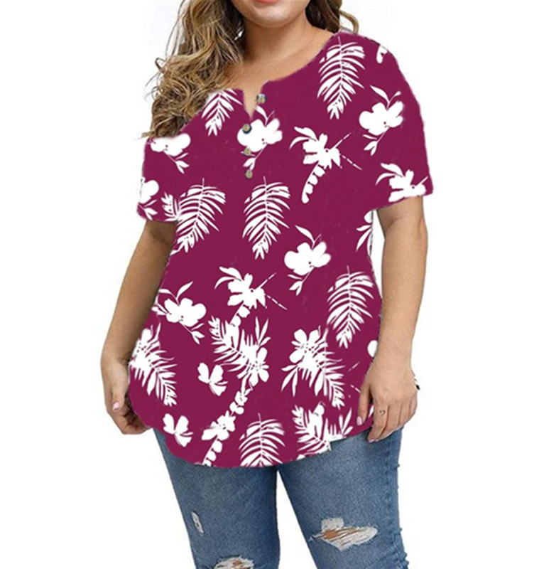 Transfronterizo 2025 Amazon estación independiente Aliexpress nueva camiseta de botón de manga corta de cuello en V image 10