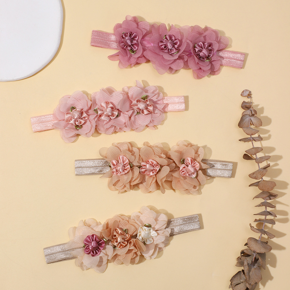 Accessoires de cheveux pour enfants transfrontaliers neufs Bandeau de cheveux en mousseline de soie pour bébé européen et américain Bandeau de cheveux fin pour bébé élastique pour bébé_voghion.com