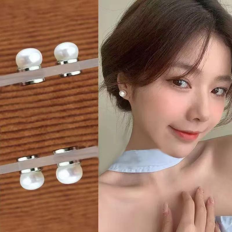 2026 New Style Pearl Ear Clips, Elegant Magnetic Design, No Ear Piercing Needed, Anti-Slip and Anti-Fall, Hong Kong Style Strong Magnets, New Simple Ear Accessories