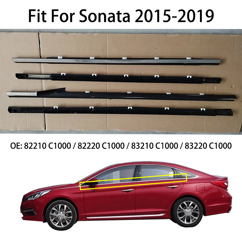 Applicable to Hyundai Sonata 2015-2019 Door Window Glass Water Retaining and Cutting Water Sealing Waterproof Rubber Strip Outer Strip
