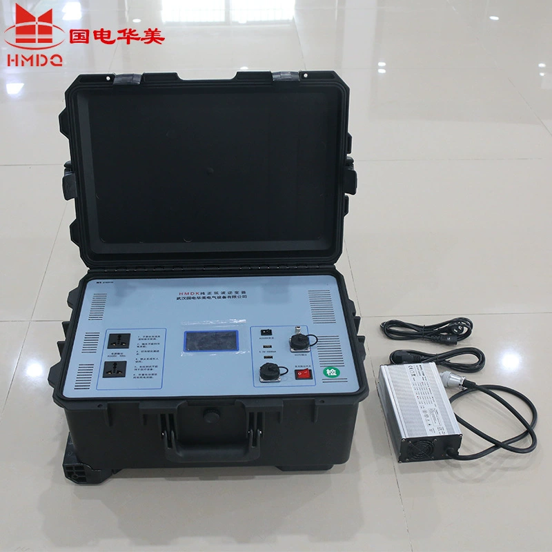 Портативный источник питания для испытания частоты, 220V аварийный источник питания на месте Инверторный источник питания 2000W Мобильный источник питания