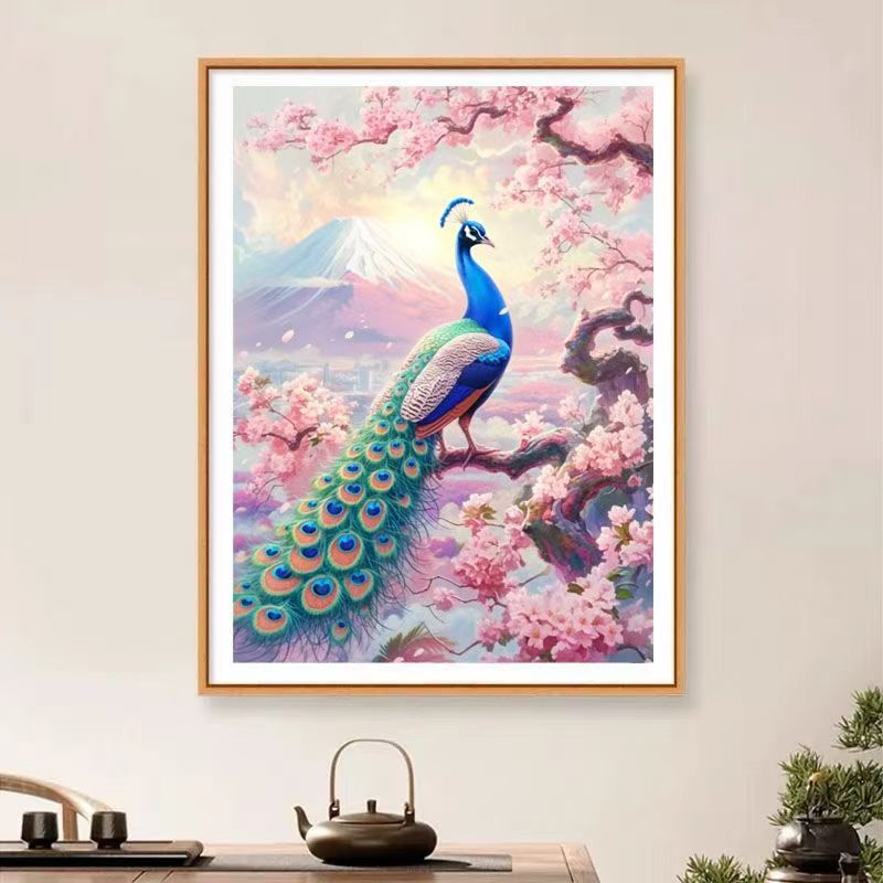 Mona Lisa real bordado cruzado diy material fábrica de paquetes de flores de melocotón pavo chino 19 color bordado a mano image 3