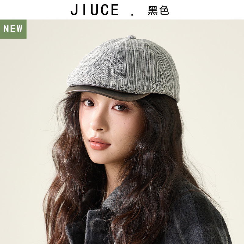韩系文艺牛仔前进帽女早秋松弛感百搭鸭舌帽女生显脸小时尚贝雷帽|undefined