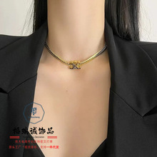 欧美跨境爆款气质18k金钛钢项链女 ins风轻奢百搭潮流锁骨链项链