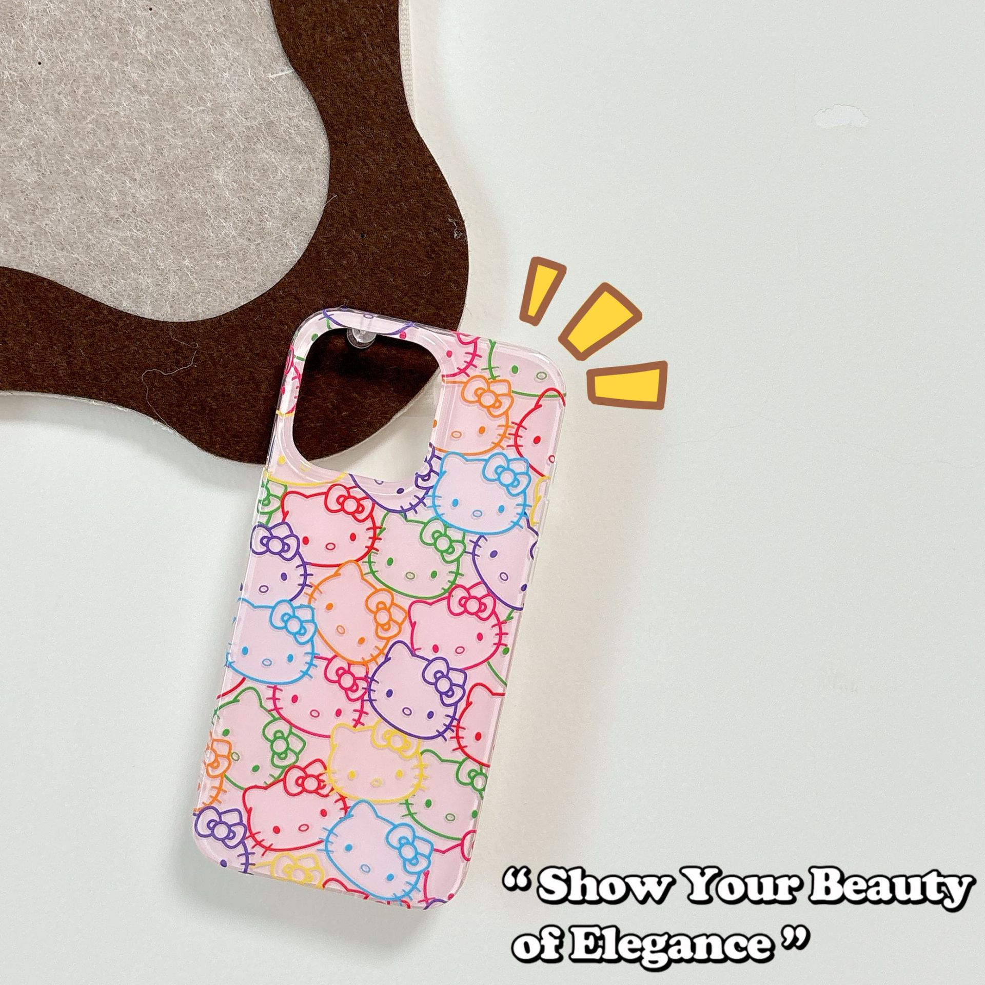 Línea de corazón de niña rosa KT gato para Apple 15Pro/16Pro funda para teléfono móvil 14 dibujos animados 13 dibujos animados 16PM