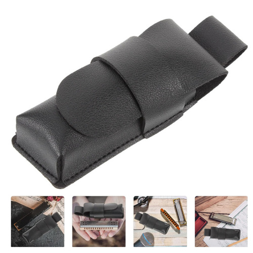 Cross-border Blues Harmonica Bag PU Leather Harmonica Protective Case Single Pack Musical Instrument Harmonica Case