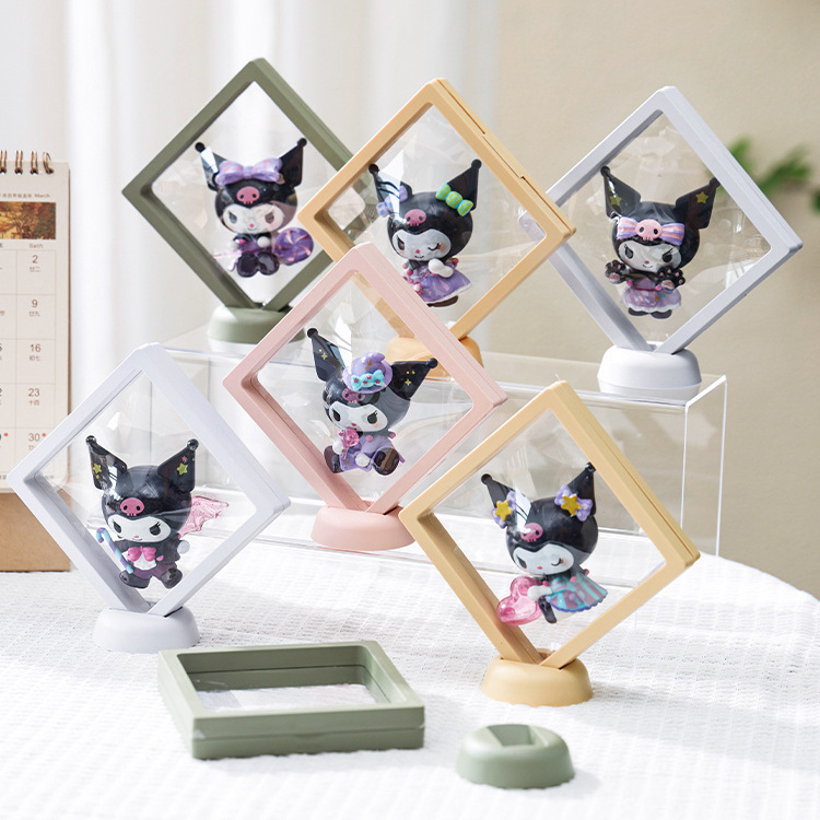 Bubble Mart Hand-made Blind Box Storage Photo Frame Table Display Box Transparent PE Film Empty Frame Jewelry Doll Suspension Box