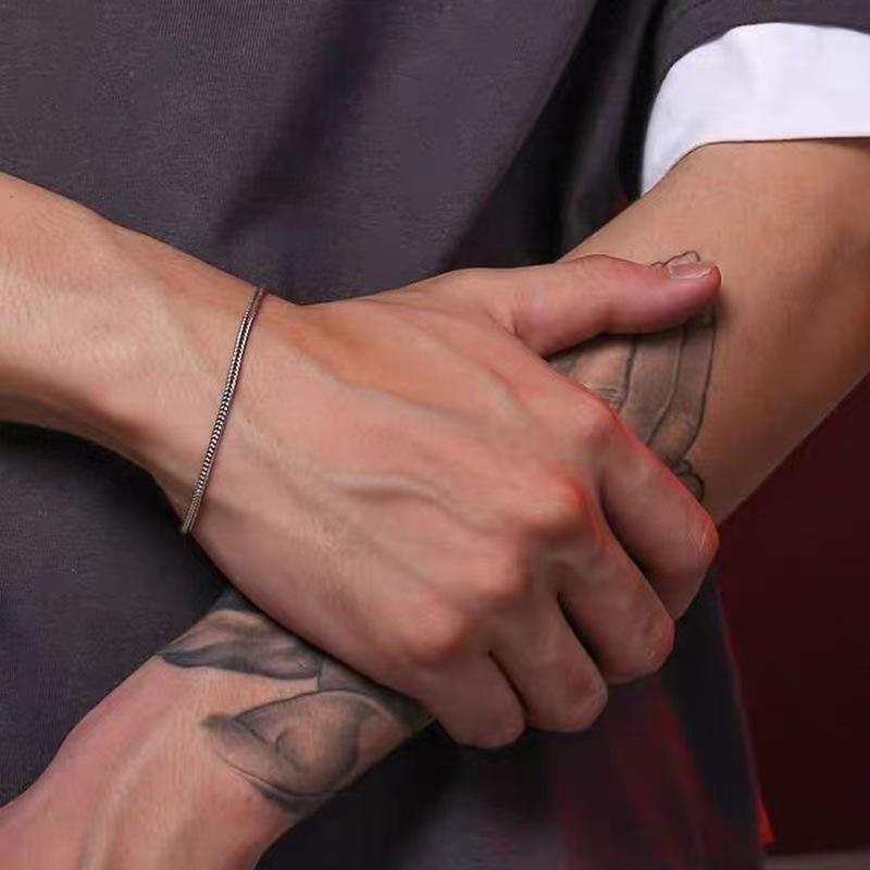 Bracelet for Men, Trendy, High-End, Niche Design, Personalized, Light Luxury, Gold-Colored, Men's Bracelet, Fox Tail Handmade Chain