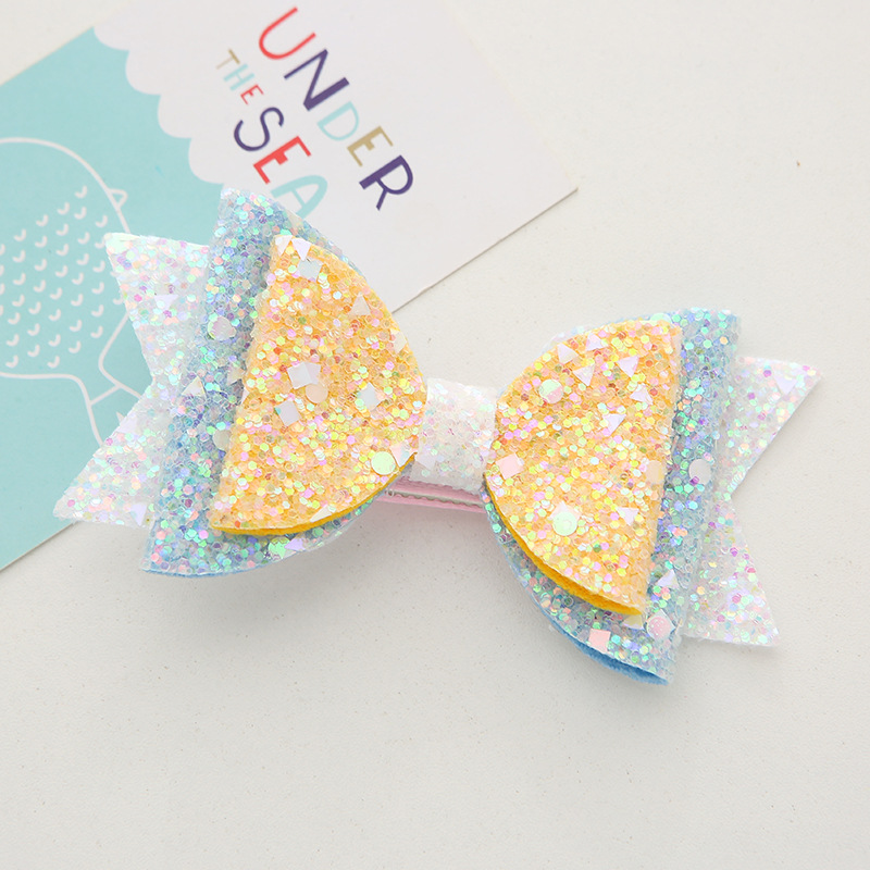 Princess Style Princess Kid'S Knot Butterfly Bow Knot Glitter Sequins Sequins Hair Clip