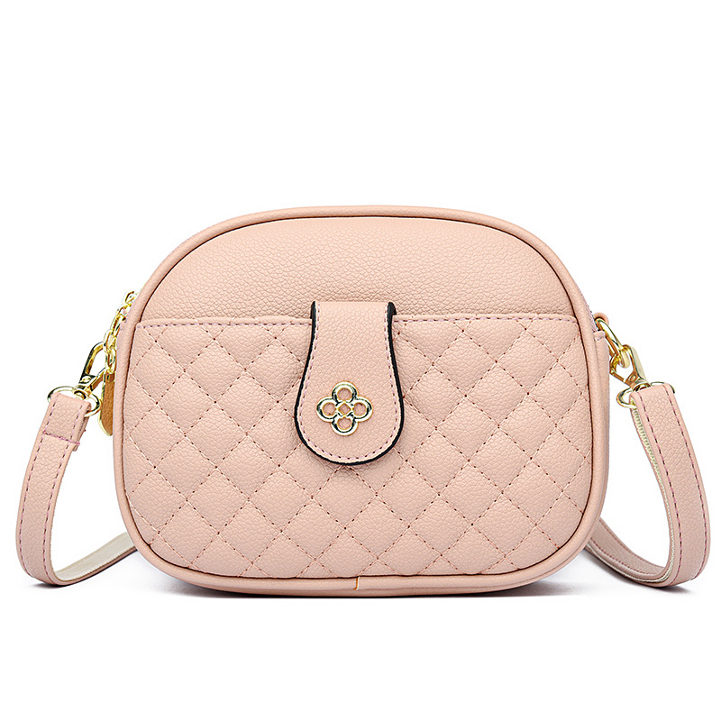 Nuevo bolso de otoño para mujer, bolso cruzado de cuero suave de alta gama, gran capacidad, bolso de hombro para mujer de mediana edad, bolso redondo pequeño y versátil
