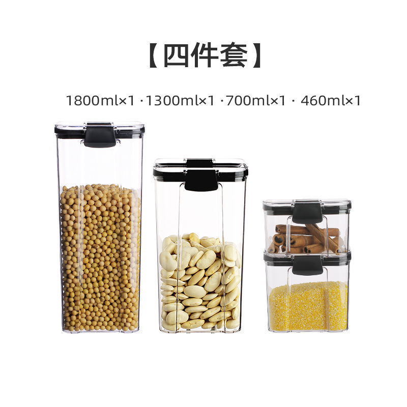 Tanque de sellado de cocina granos almacenamiento de granos tanque de plástico transparente caja de té snack tanque de almacenamiento de productos secos