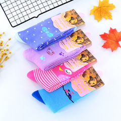 襪子女冬季加絨加厚保暖毛圈襪女士中筒襪地板襪仿兔羊毛毛巾襪