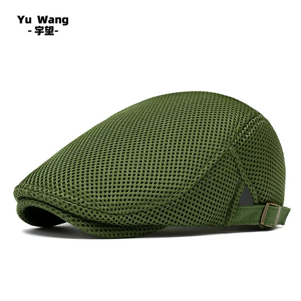 Summer Hollow-Out Mesh Forward Cap for Men and Women, British Newsboy Cap, Solid Color Baseball Cap, Beret, Korean Style Sun Hat